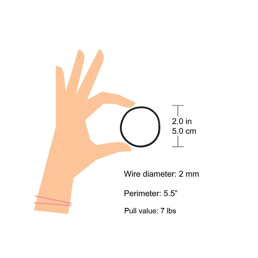 Minihope 2mm black elastic hair ties hold thick hair firmly during workouts