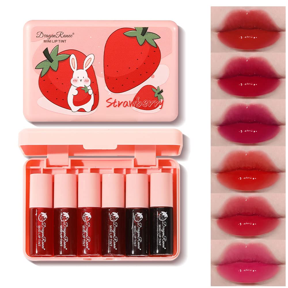 Miniling 6 colors lip tint set displaying versatile lip and cheek color