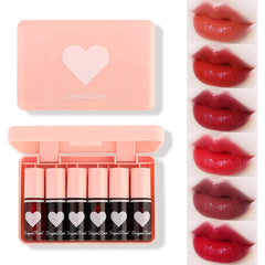 Miniling 6-color lip tint set adds natural color to lips and cheeks.