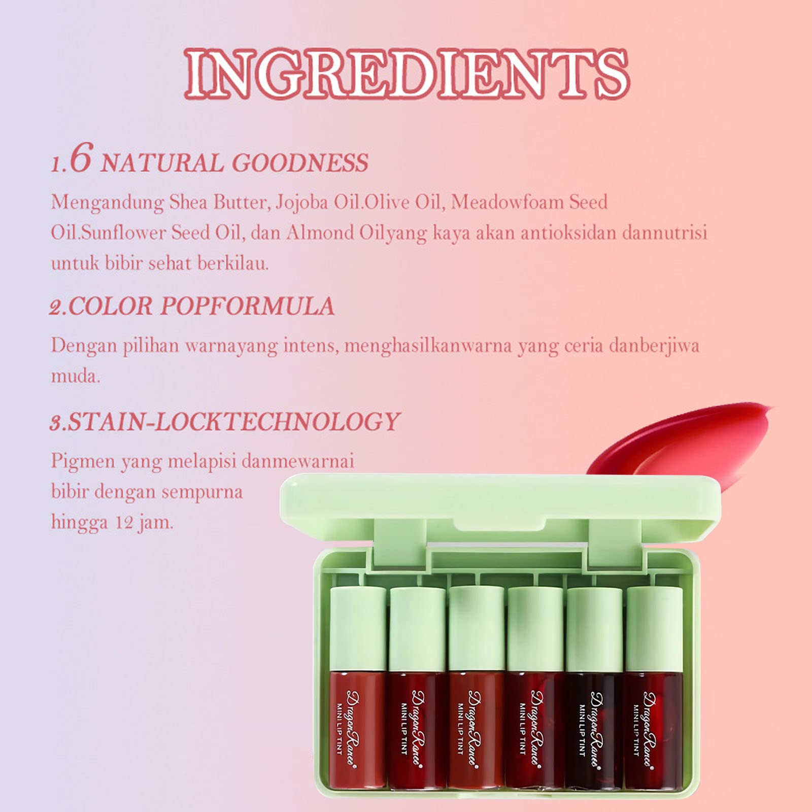 Miniling lip tint used as cheek stain for dewy flush.