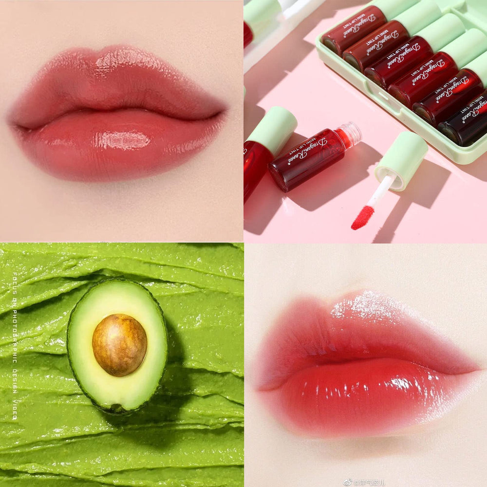 Miniling velvet matte lip tint on lips with smooth finish.