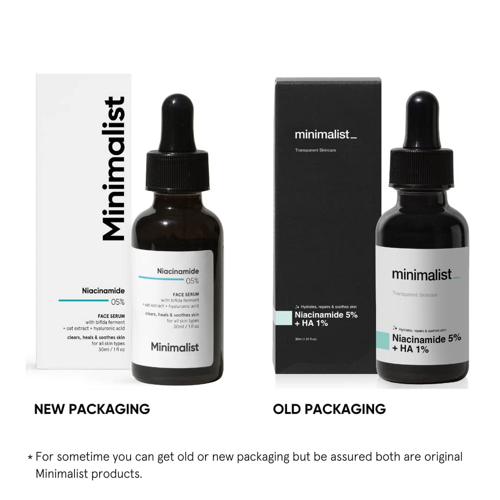 Sérum Minimalist en envase limpio para cuidado diario