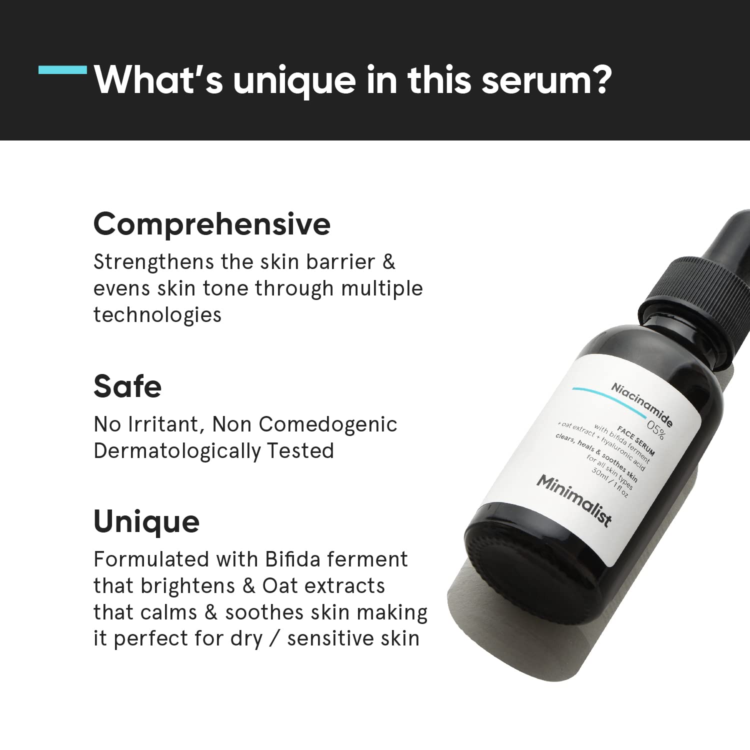 Sérum Minimalist suaviza textura y reduce poros visibles