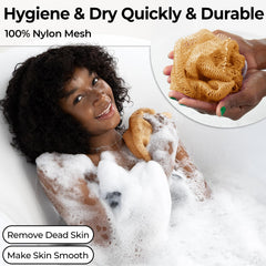 MINISENTIALS Net Sponge lathers richly for a spa-like bath ritual.