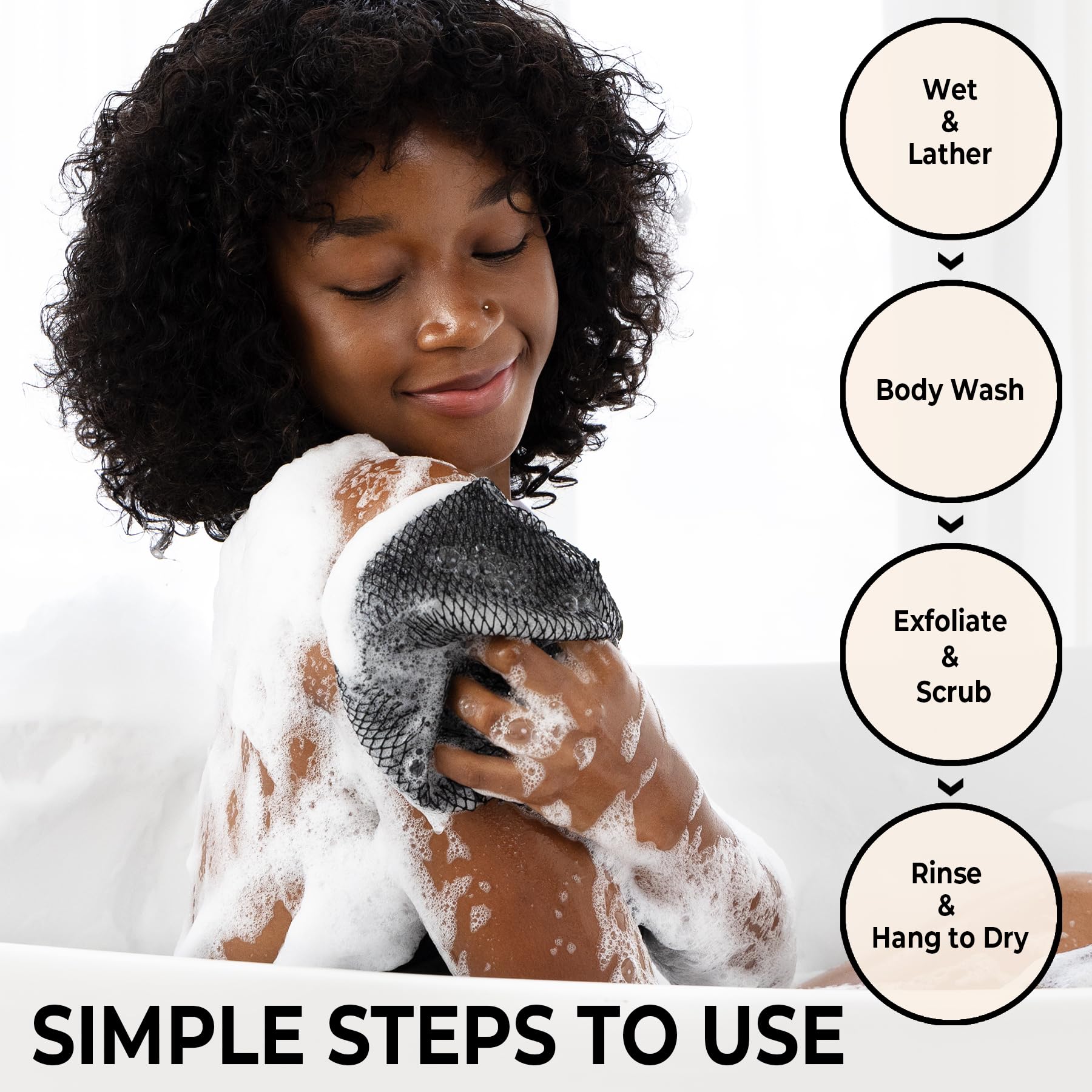 MINISENTIALS African Net Sponge skin-friendly nylon provides gentle exfoliation for sensitive skin.