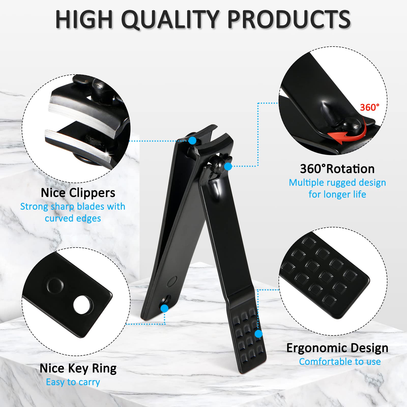 MINKINH stainless steel nail clippers with lasting sharpness