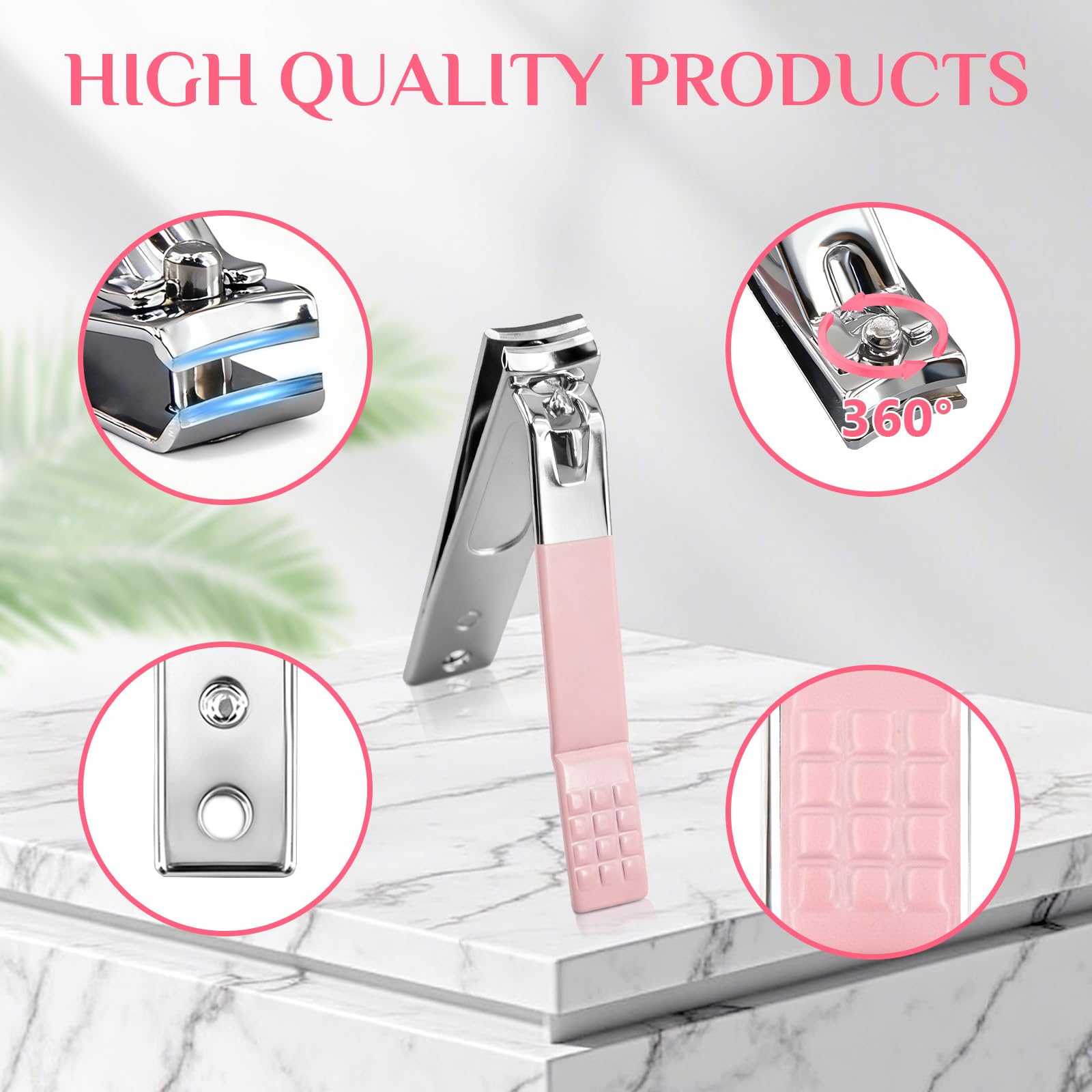 MINKINH stainless steel nail tools arranged for precise trimming and shaping