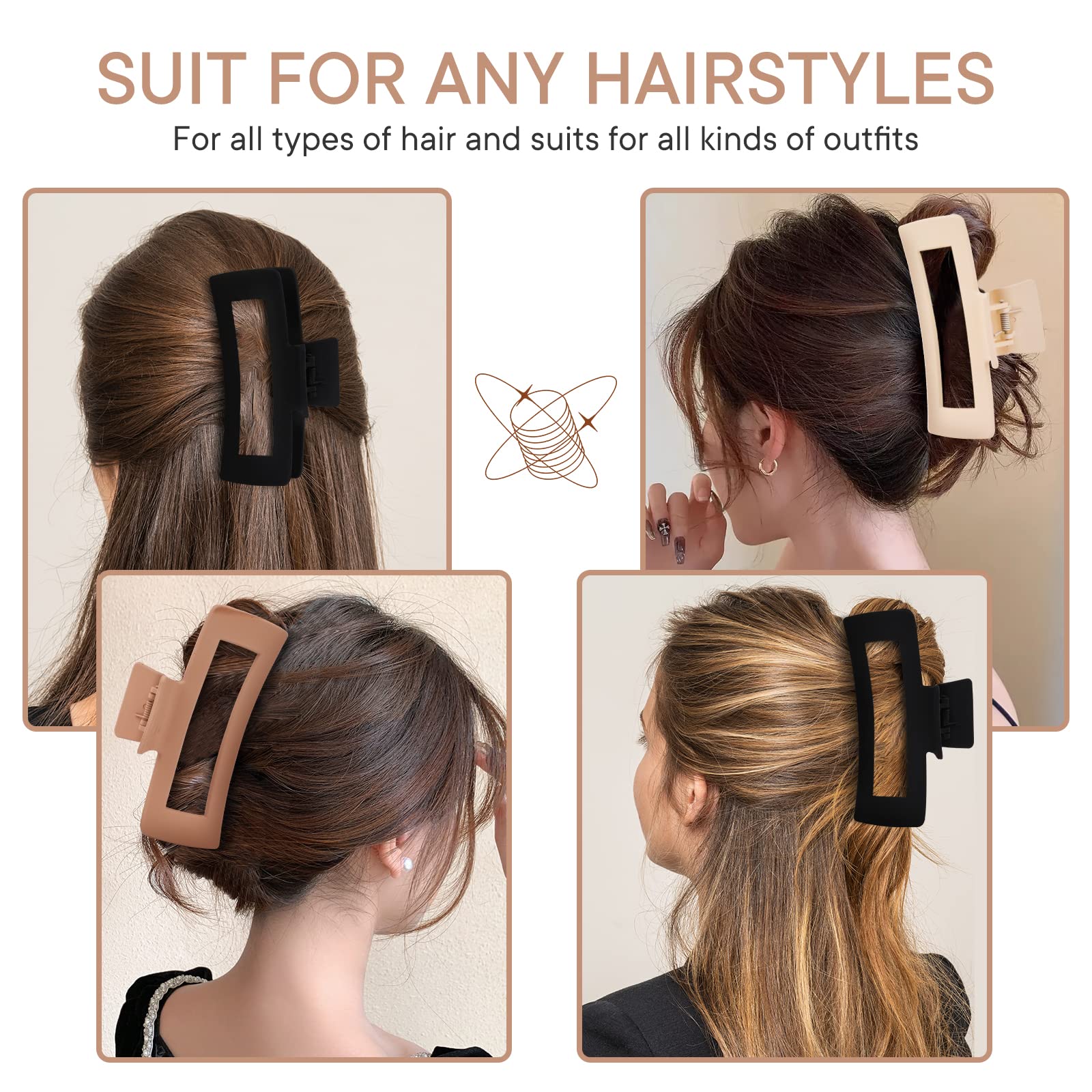 MINMUNJIU clip mate sin deslizamiento para peinados duraderos.