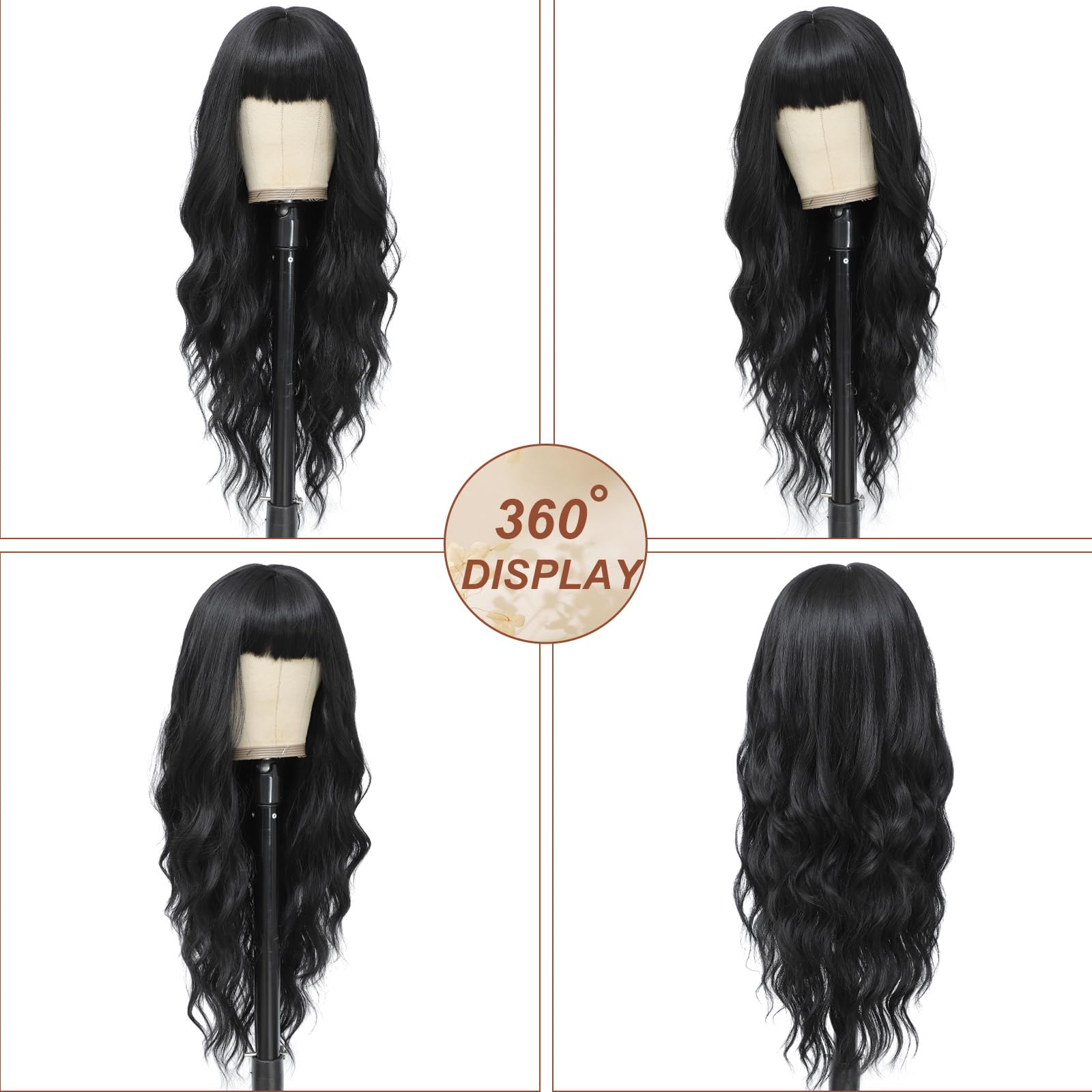 MINSEEYOO heat-resistant synthetic wig mimics natural hair with soft feel.