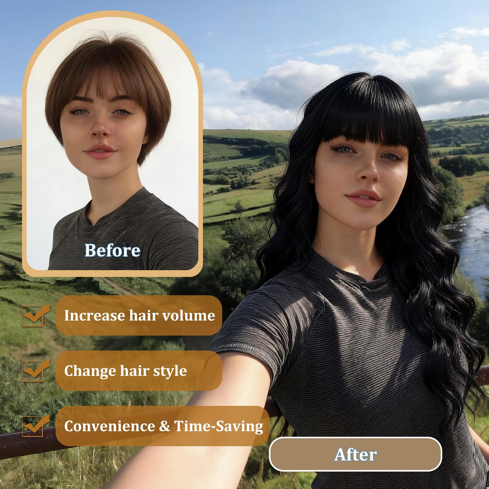 MINSEEYOO versatile wig for daily use, work, and travel.