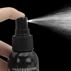 Minute Hair Fiber Lock Spray on hair highlights fibers staying in place with a natural finish.