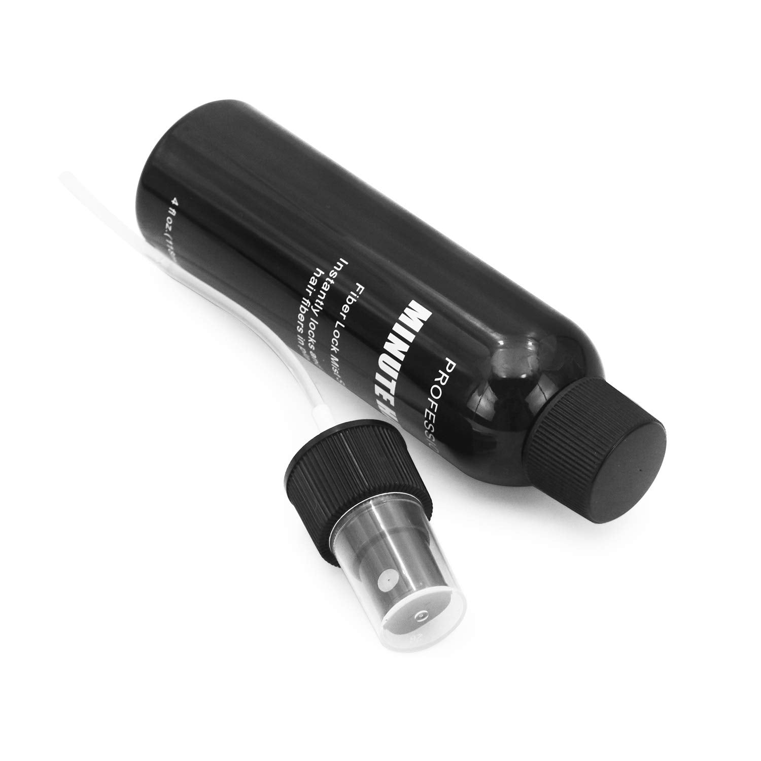Minute Hair Fiber Lock Spray packaging highlights value and user-friendly design.