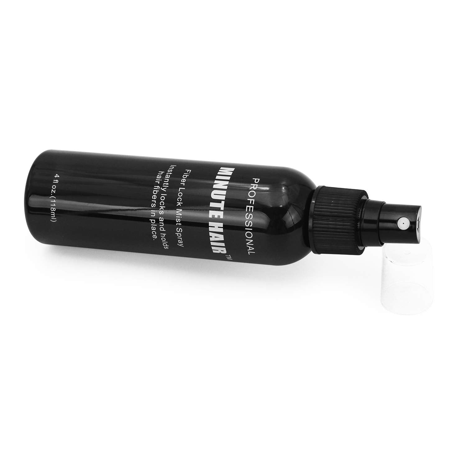 Minute Hair Fiber Lock Spray in action shows fibers secured during routine styling.