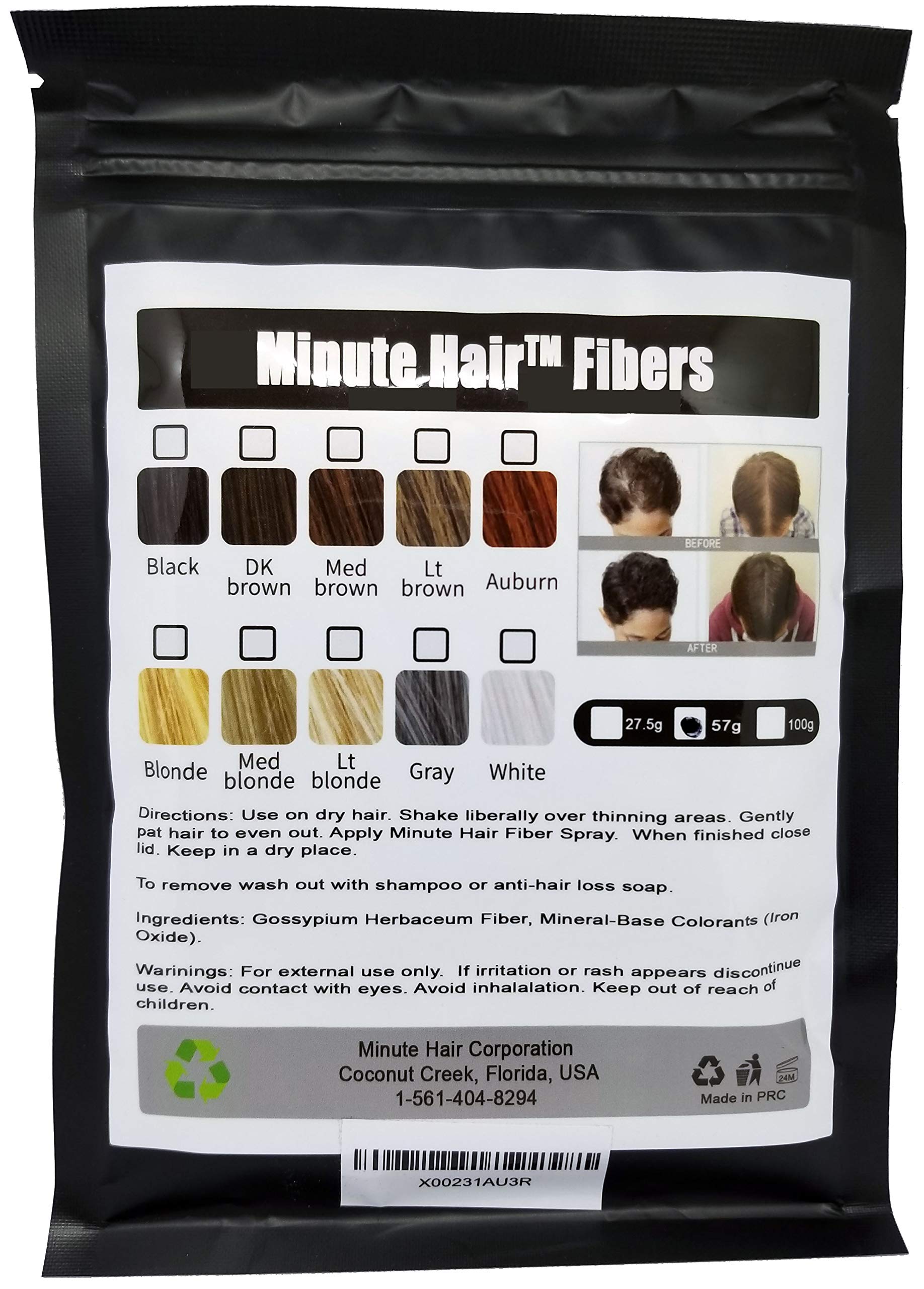 Minute Hair fibras cabello marrón medio en botella, acabado más grueso y natural