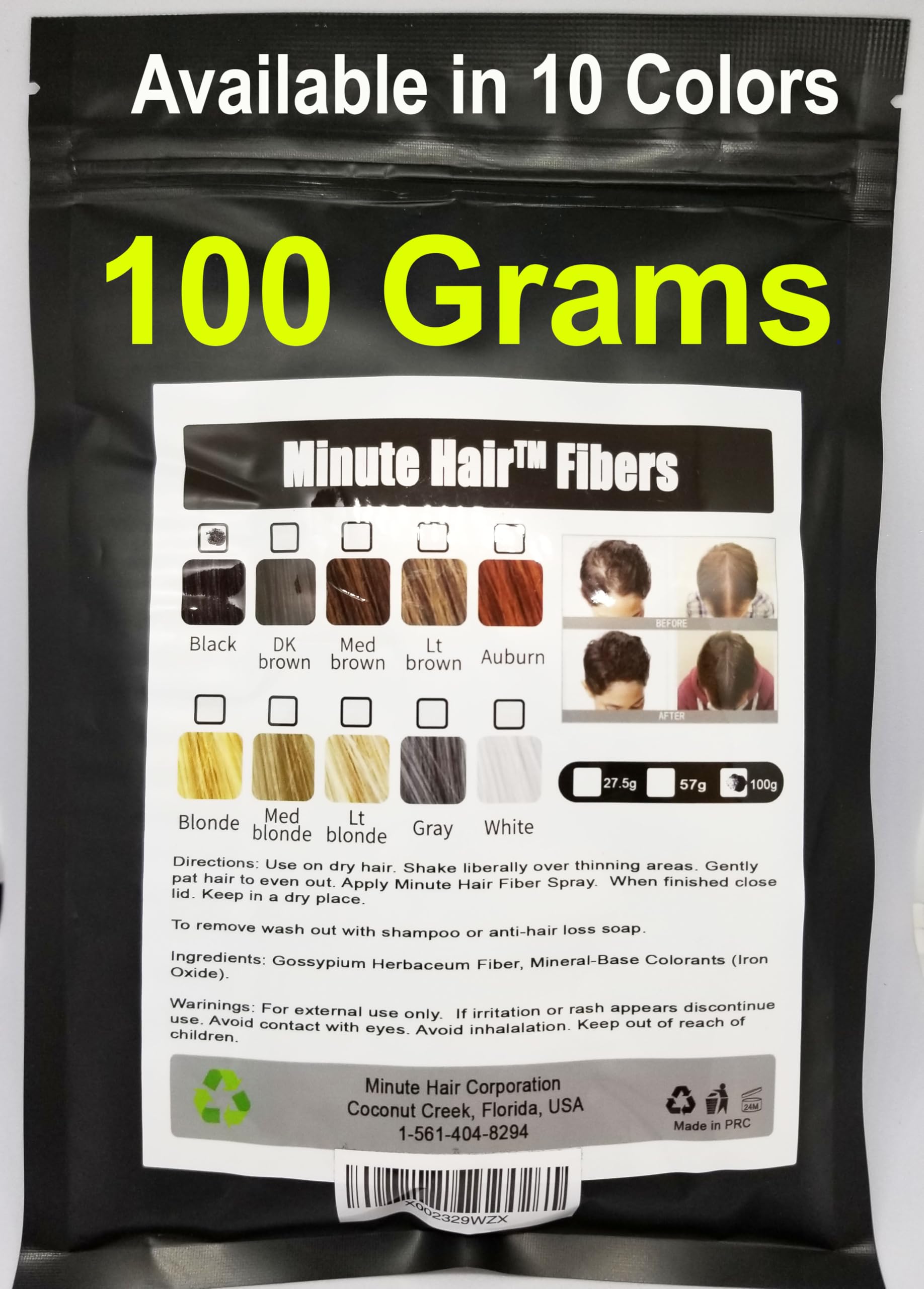 Minute Hair envase de recambio para fibras capilares, listo para rellenar.