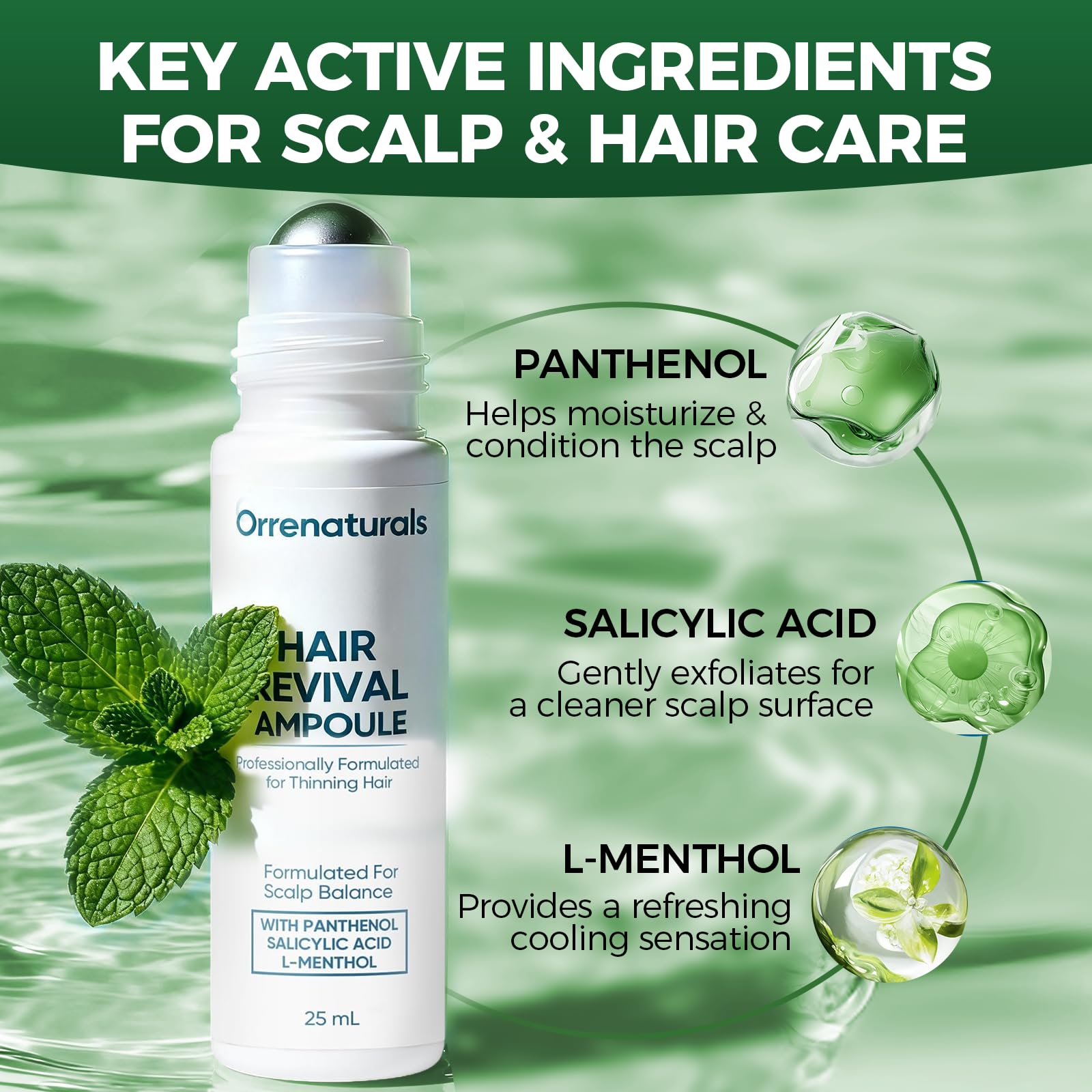 minyang Orrenaturals ampolla cabello más voluminoso y fuerte.