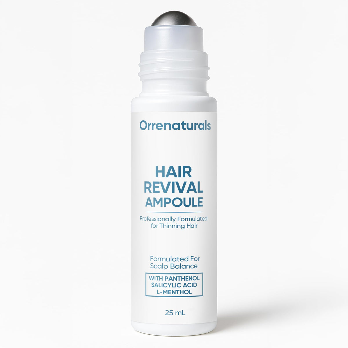 minyang Orrenaturals ampolla revitalizante, frasco en primer plano para uso diario del cabello.