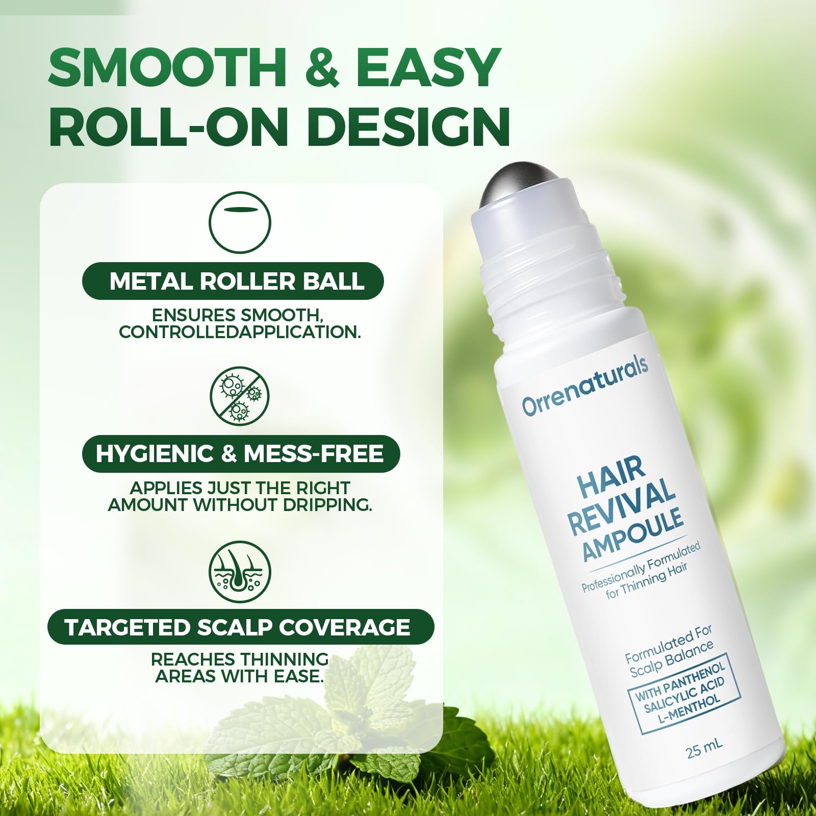 minyang Orrenaturals ampolla apta para cabello sensible y uso diario.