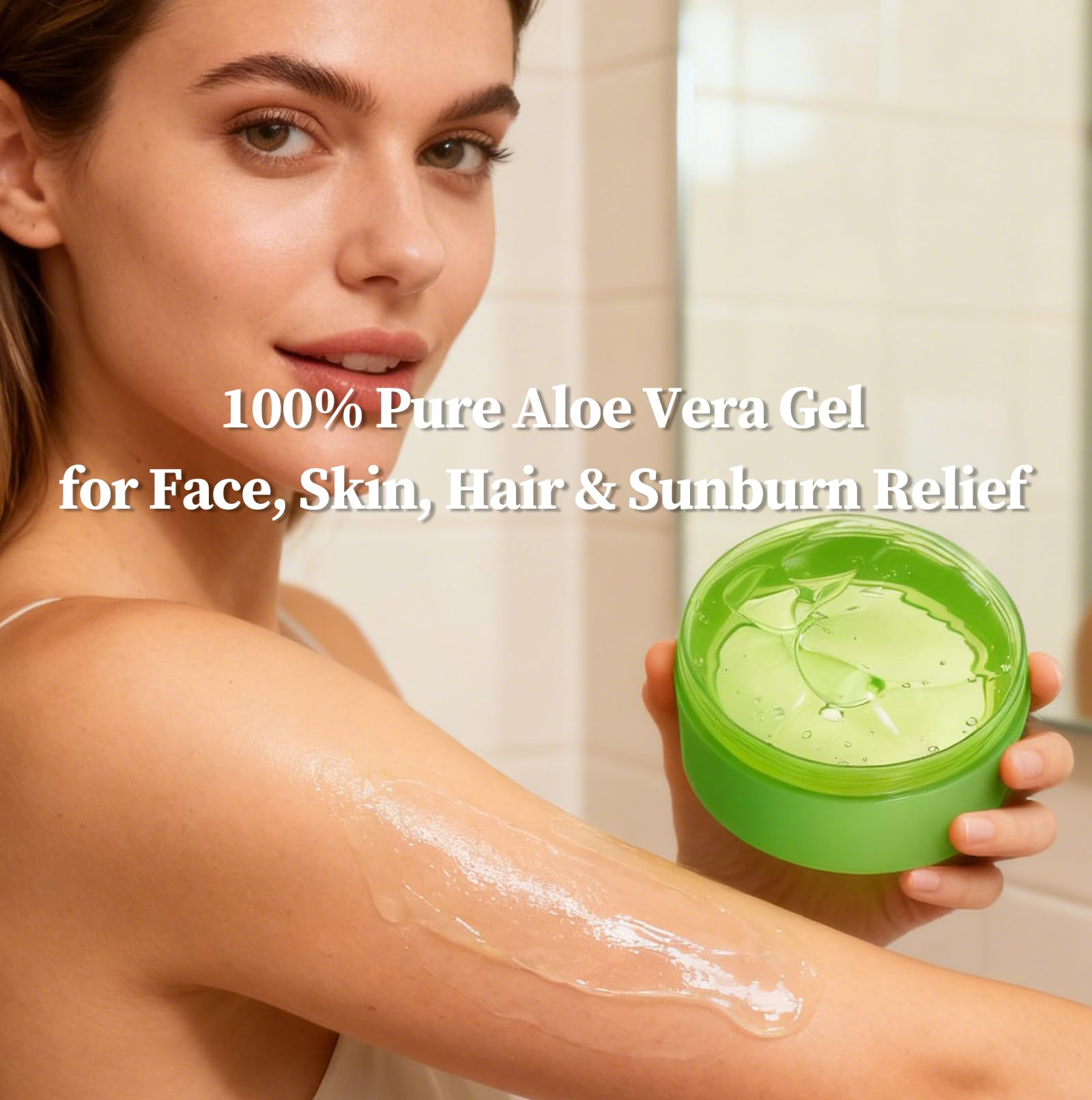 Uso cotidiano de MIRACLAIR Aloe Vera Gel para rostro y cuerpo.
