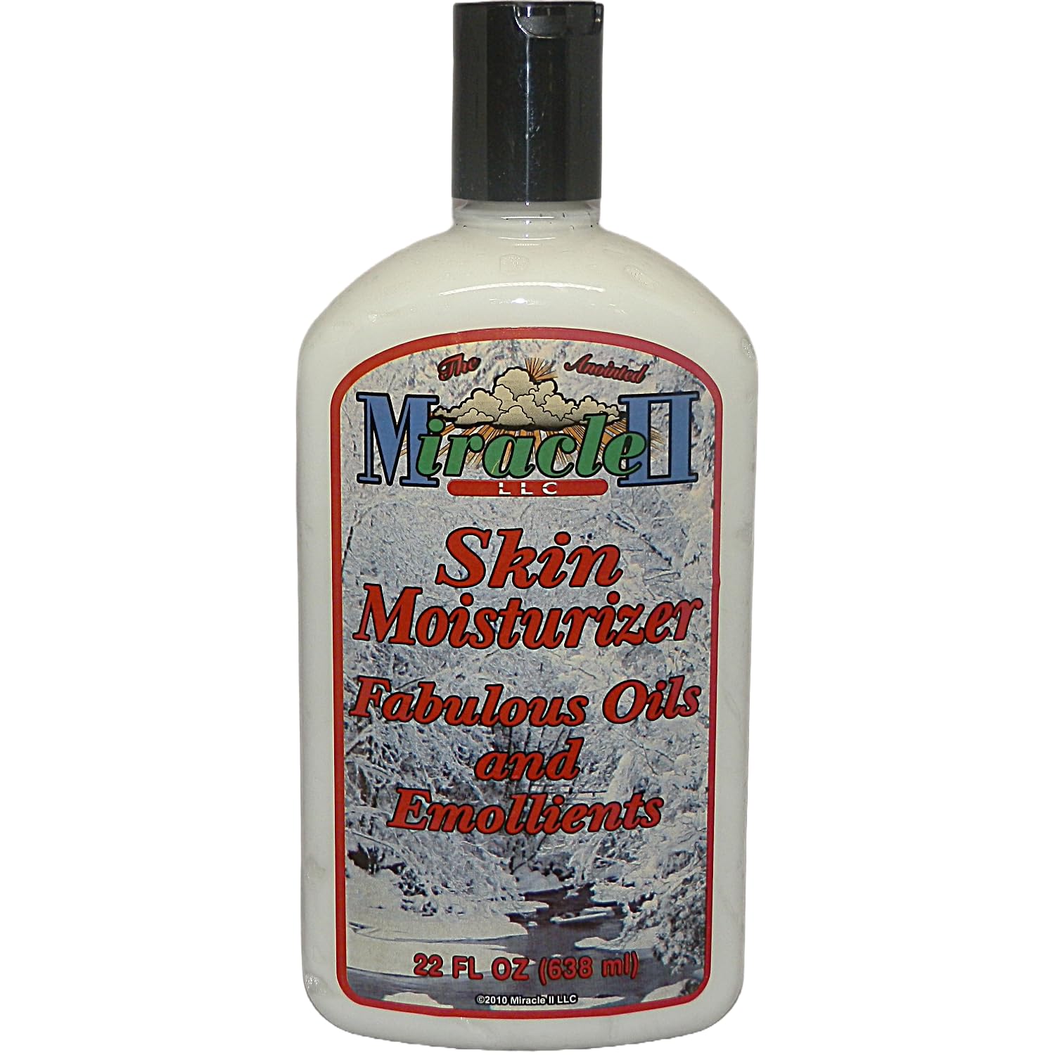 Miracle II bottle application shows a smooth, natural moisturizer for daily skin care.