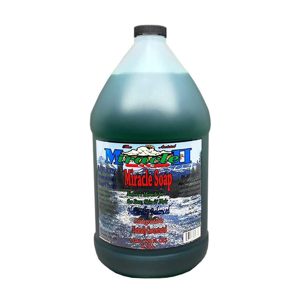 Miracle II Regular Soap 1-gallon bottle for versatile cleaning and personal care.