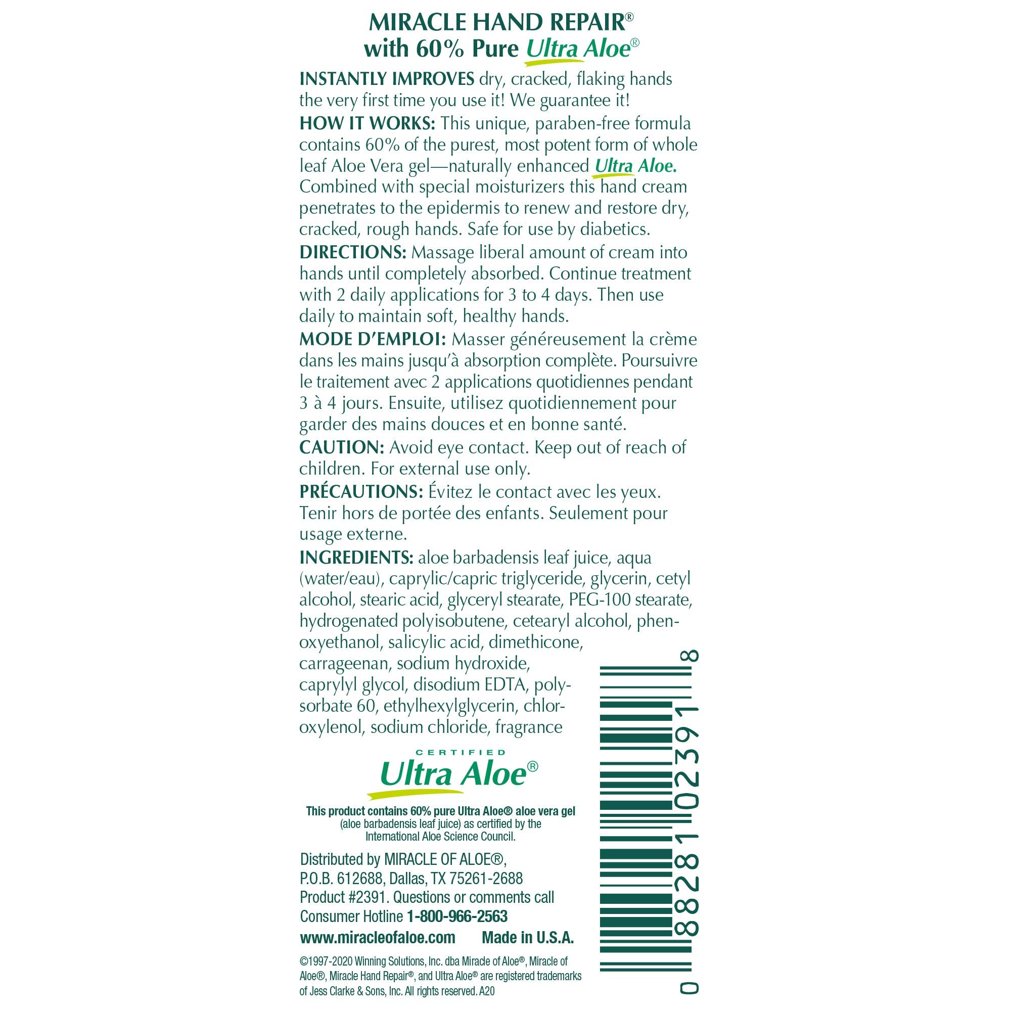 Uso nocturno con Miracle de Aloe vera para piel más suave
