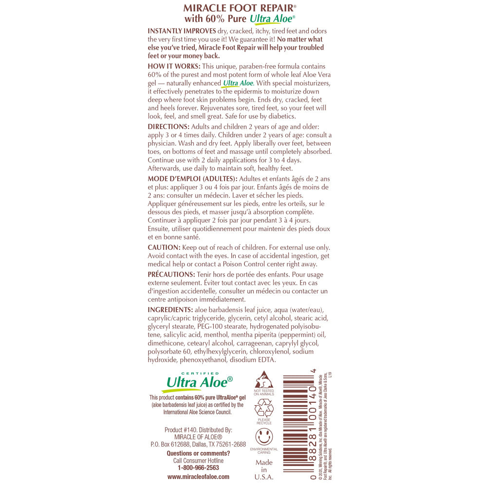 Miracle of Aloe conjunto reparador para manos y pies
