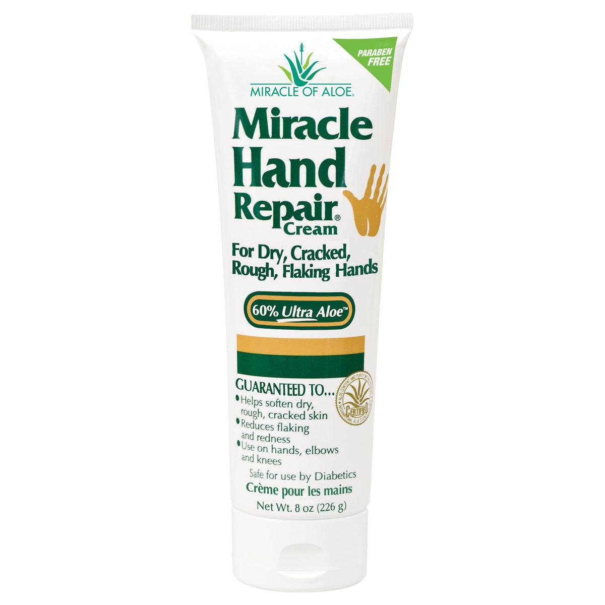 Crema Miracle de Aloe vera para manos con 60% Aloe vera, reparación suave