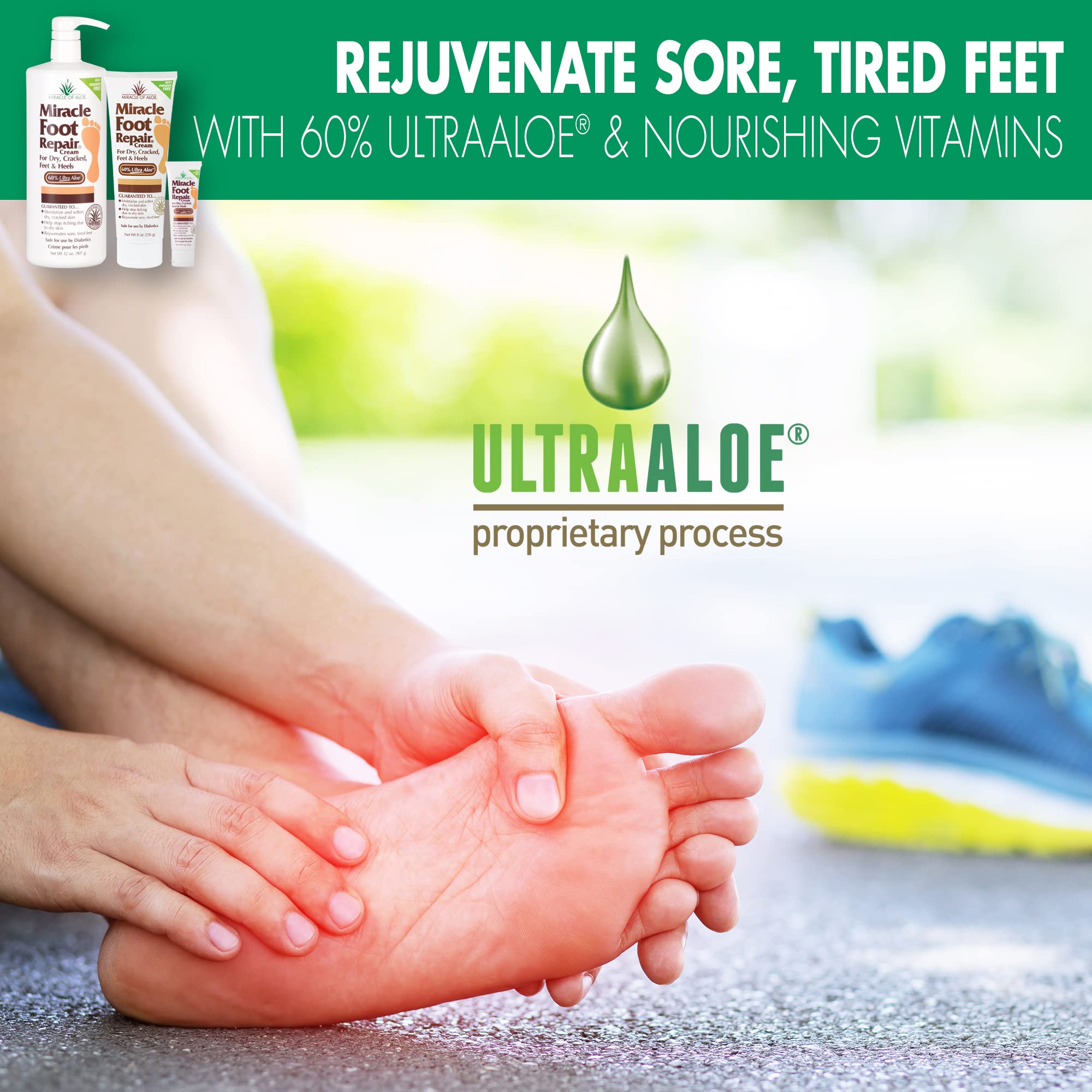 Miracle of Aloe crema de pies uso seguro para diabéticos