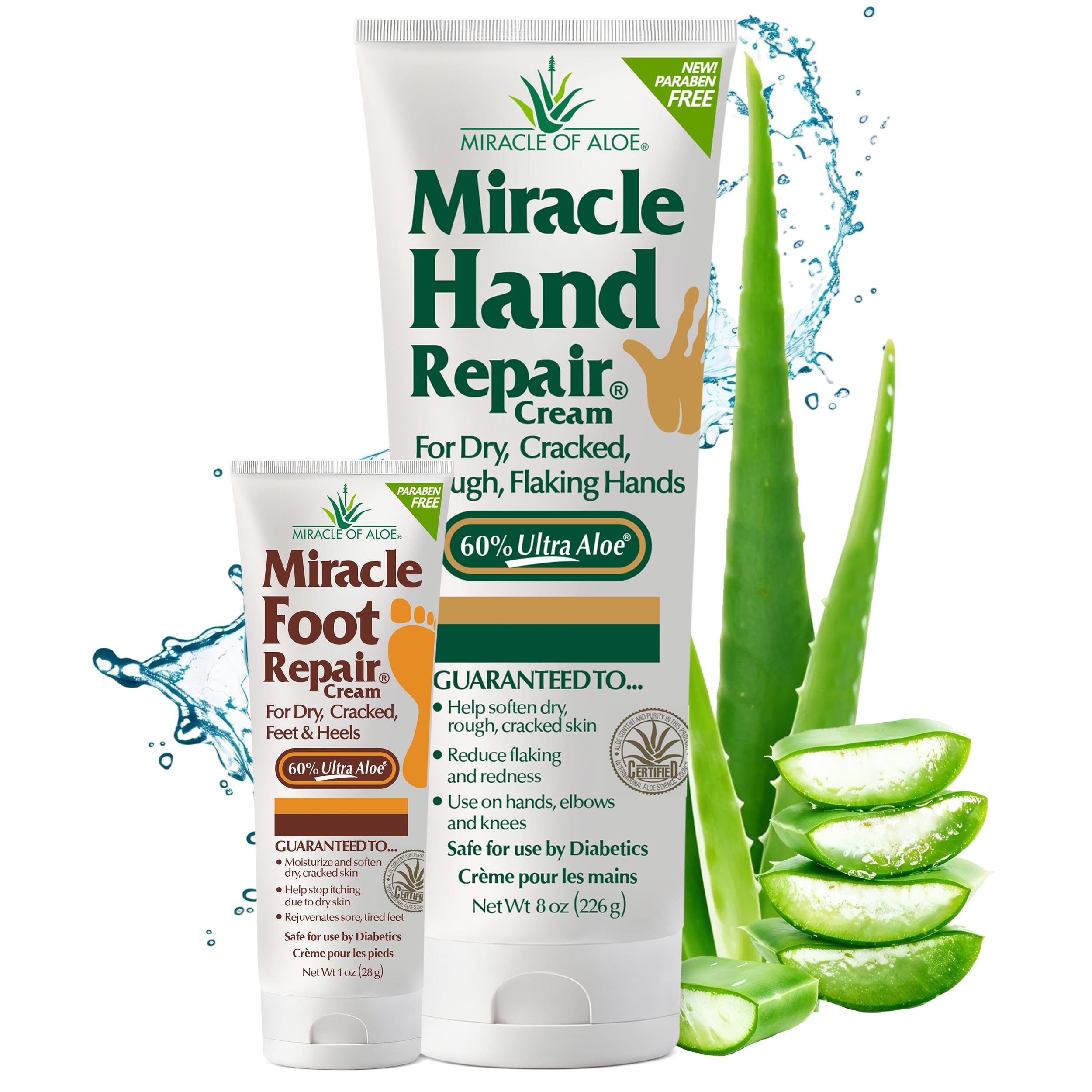 Miracle of Aloe crema para manos reparadora en frasco de 8 onzas con hidratación profunda