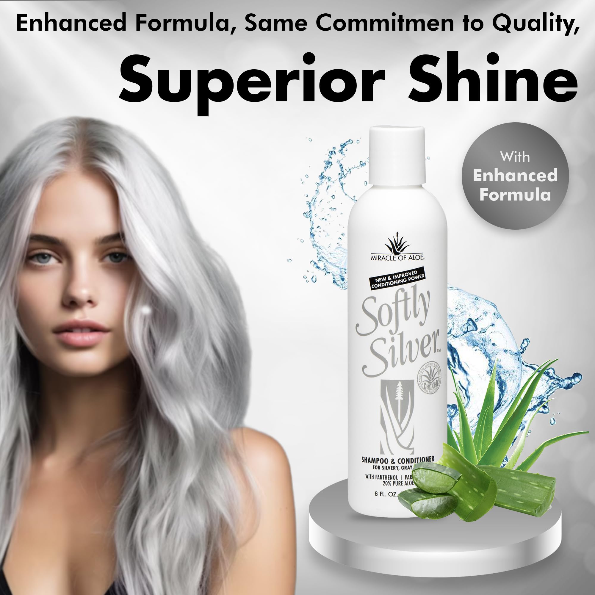 Miracle of Aloe Softly Silver Shampoo, cuidado-del-cabello-gris: cuidado diario para cabello gris.