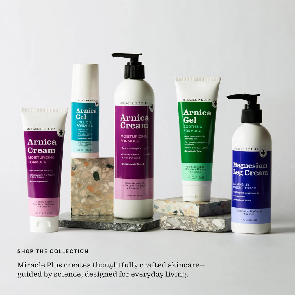 Miracle Plus crema magnesio, uso nocturno para rutina de cuidado de piernas.
