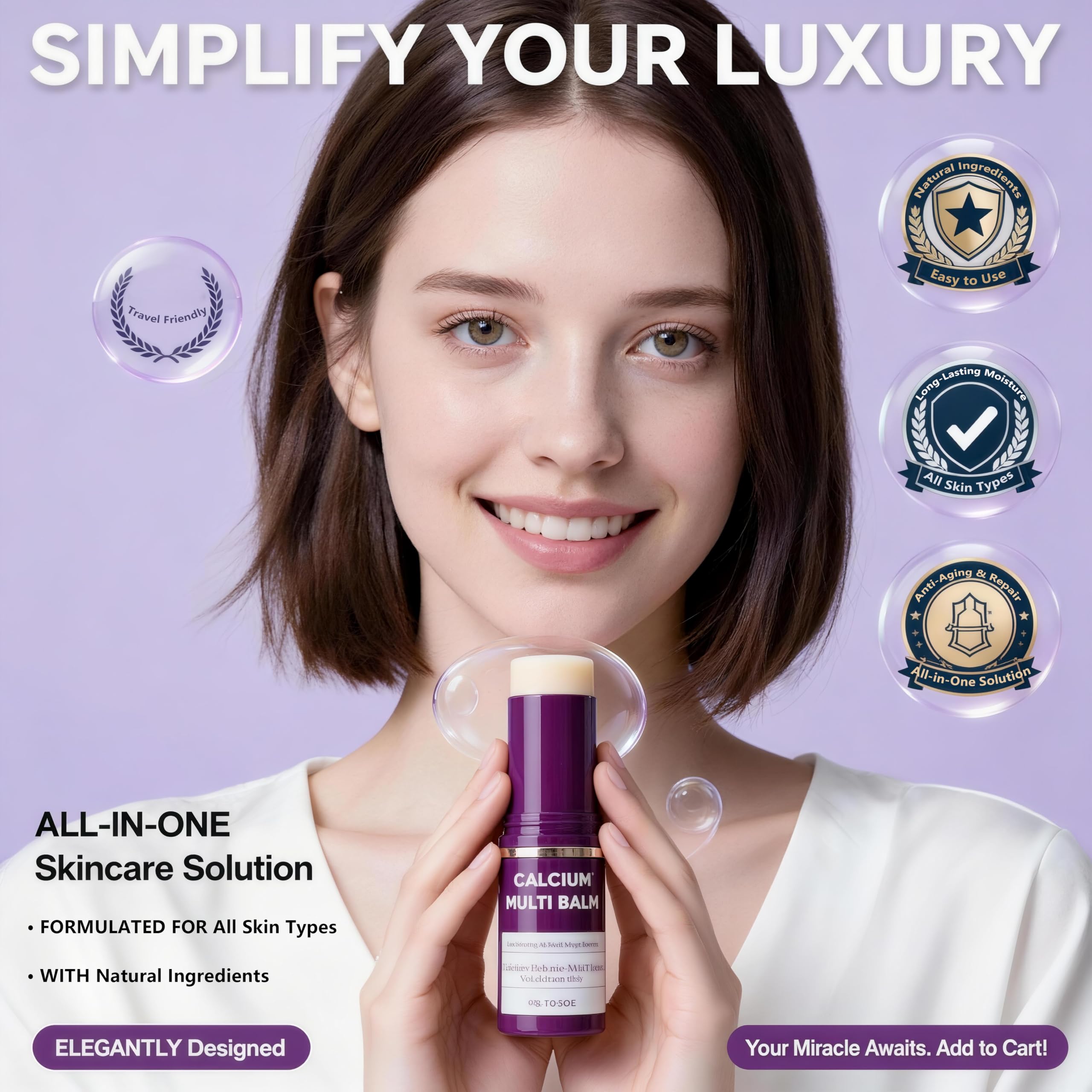 Miracle TQ bálsamo-calcio-multi para labios brinda humectación y confort.
