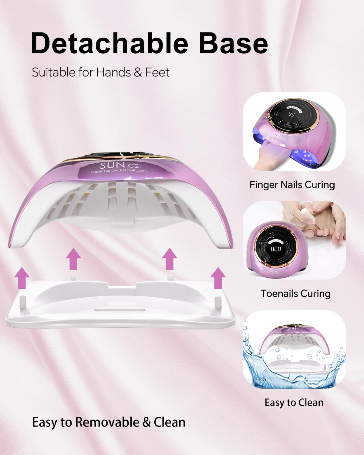 MIRAGE LAYON detachable base simplifies toenail drying