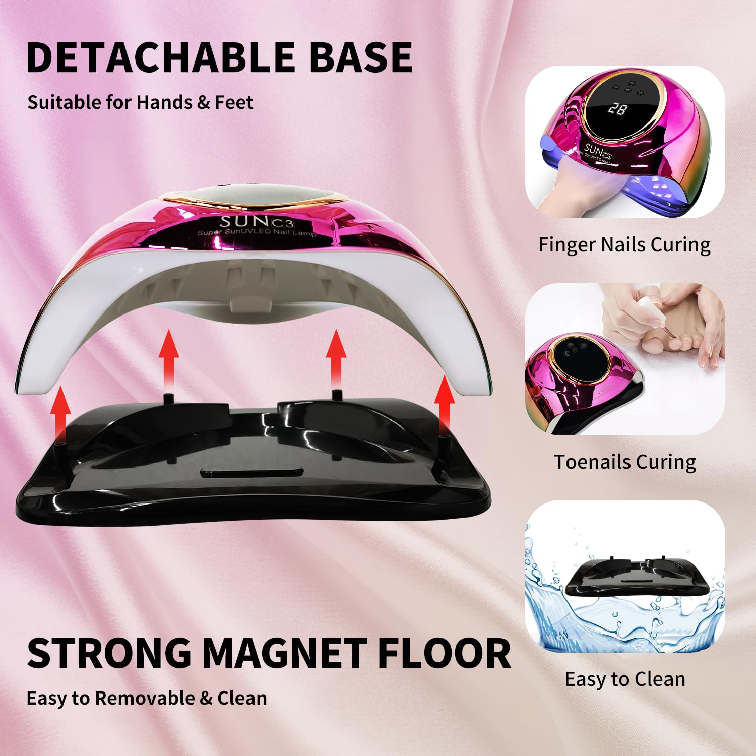 Hands under light show painless 99s low-heat mode for comfort.