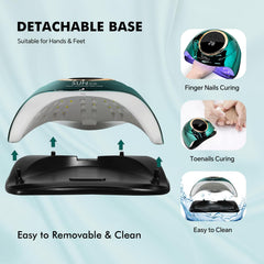 Hands fit under MIRAGE LAYON lamp for at home gel curing