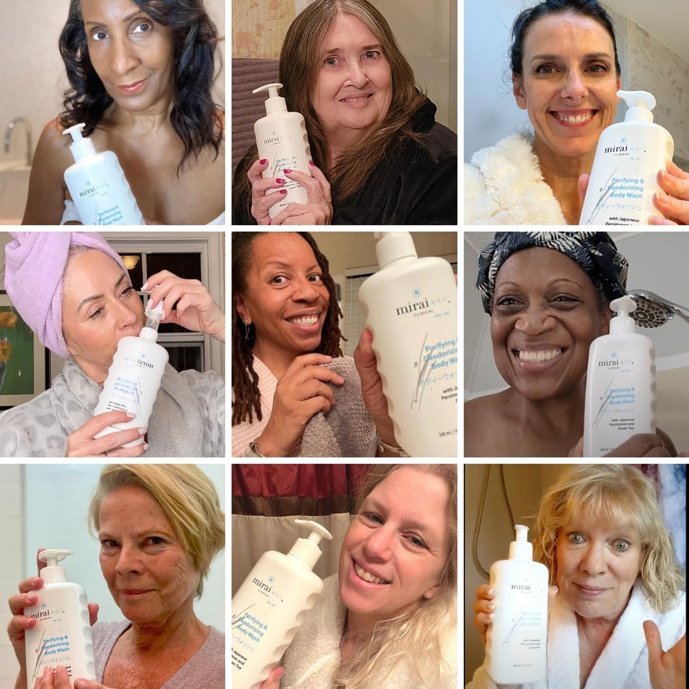 Fragrance note: refreshing aroma accompanying Mirai body wash during cleanse.