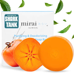 Mirai Persimmon Soap label highlights natural ingredients for odor control.