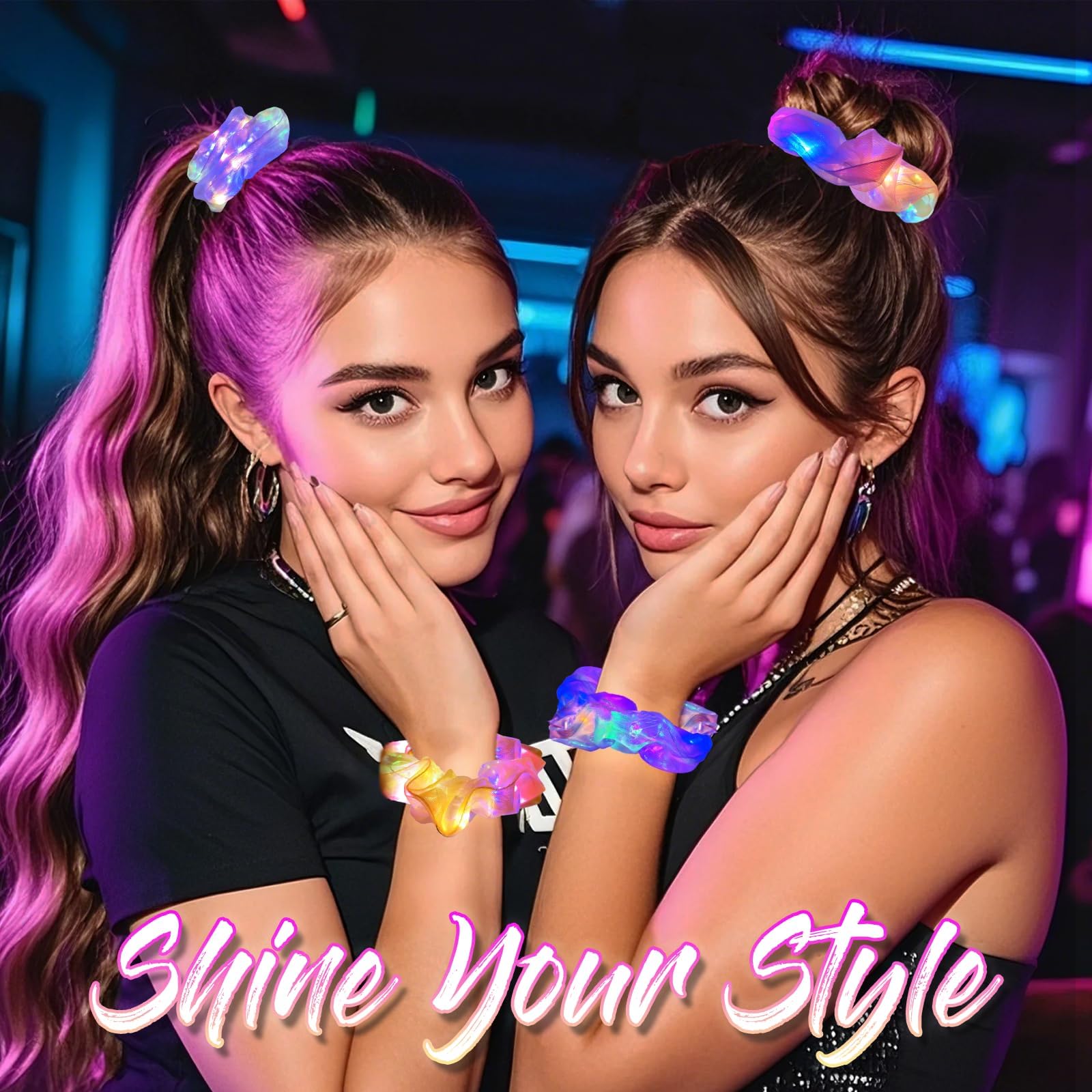 Mirawish LED scrunchie sirena para noches brillantes.