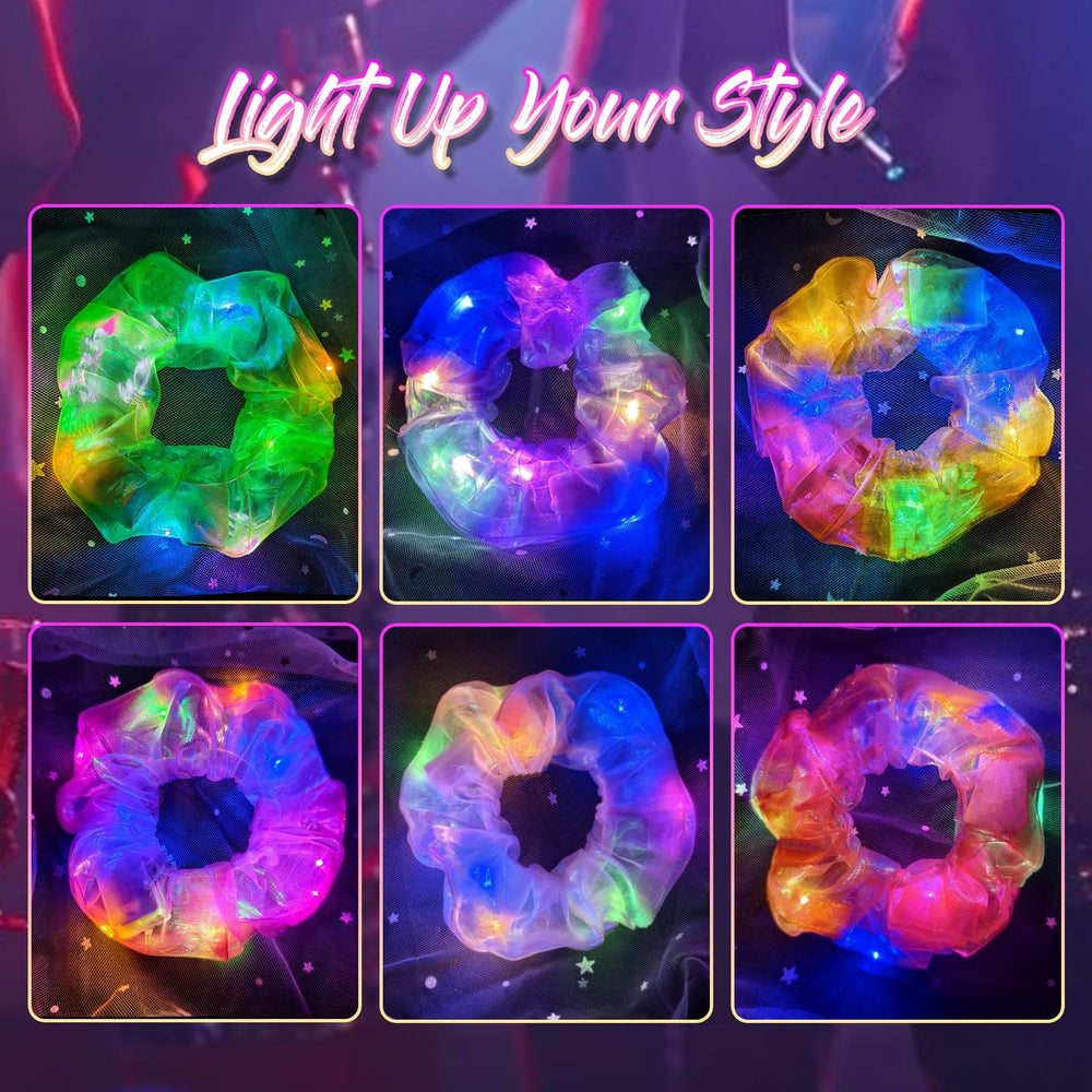 Mirawish scrunchie LED para conciertos y festivales.