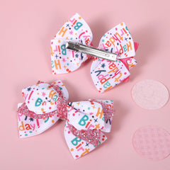 Miroksh pink sequin bow clip close-up for festive looks