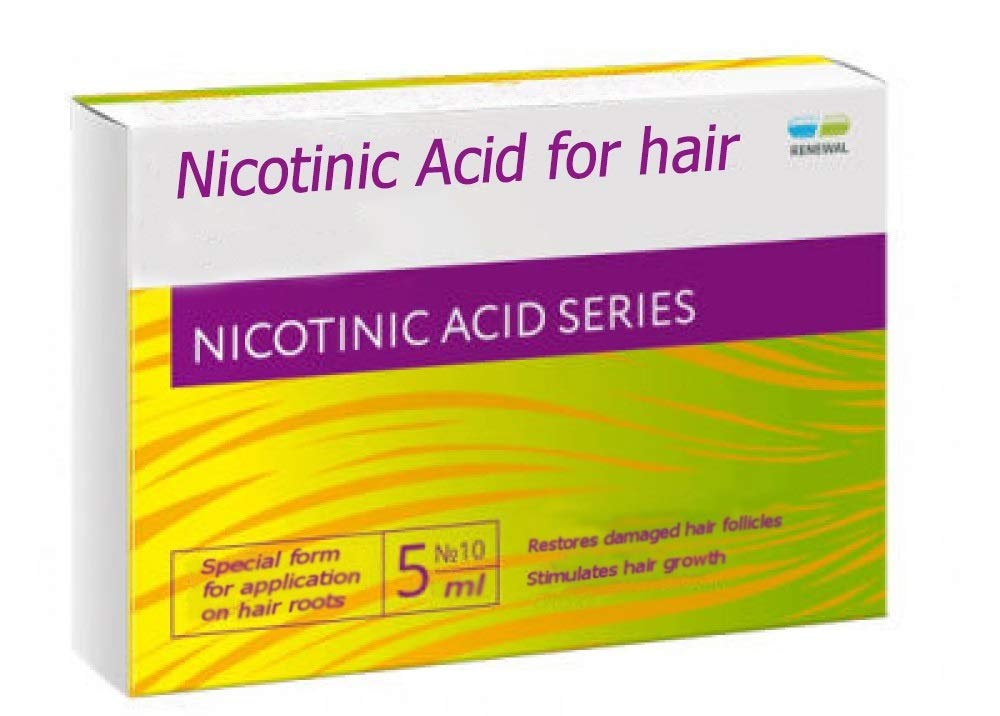 Mirolla ácido nicotínico para cabello: ampolla 1 estimula la microcirculación capilar y fortalece el folículo.