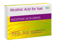 Mirolla ácido nicotínico para cabello: ampolla 1 estimula la microcirculación capilar y fortalece el folículo.