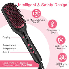 MiroPure 2-in-1 Ionic Brush delivering fast, salon-like straightening.