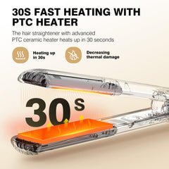 MiroPure flat iron highlights 360° swivel cord for flexible use.