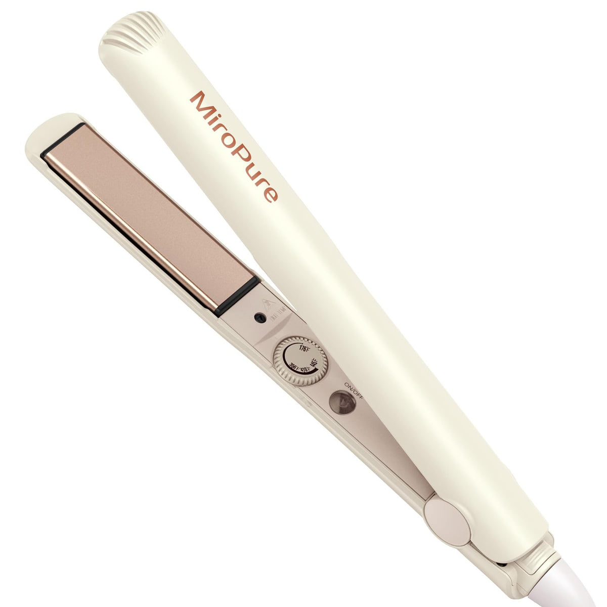 MiroPure 1-inch flat iron with 3D floating plates for smooth, frizz-free styling.