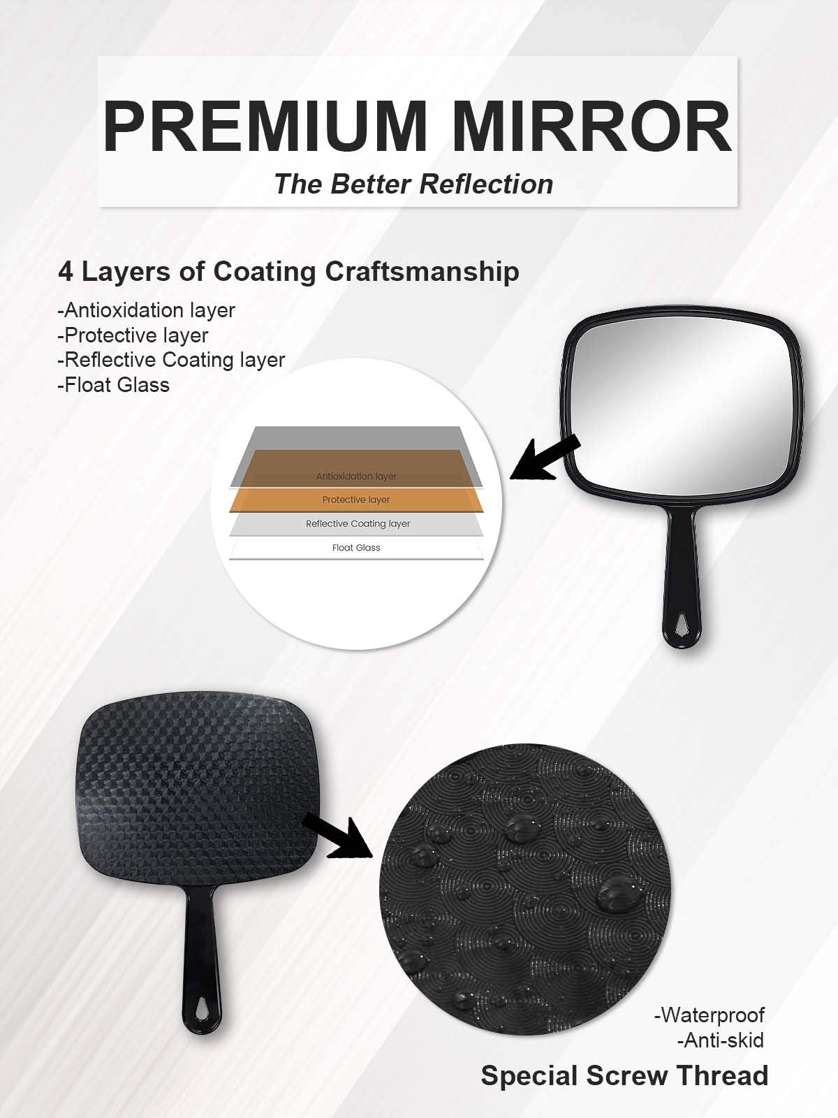 MIRRORNOVA travel-friendly mirror weighs 4.6 oz for on-the-go touchups