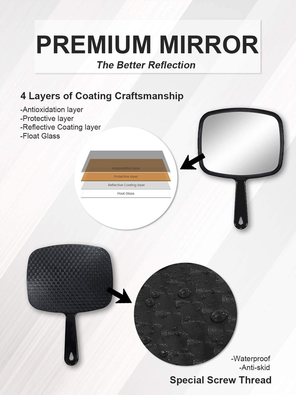 MIRRORNOVA travel-friendly mirror weighs 4.6 oz for on-the-go touchups