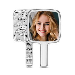 MIRRORNOVA water ripple back square silver small mirror for portable touch-ups