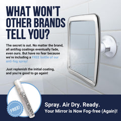 Mirrorvana 360-degree swivel enables easy angle adjustment.